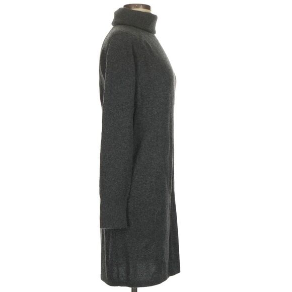 Quince Lightweight Mongolian Cashmere Turtleneck Sweater Dress Heather Gray M - Picture 3 of 6